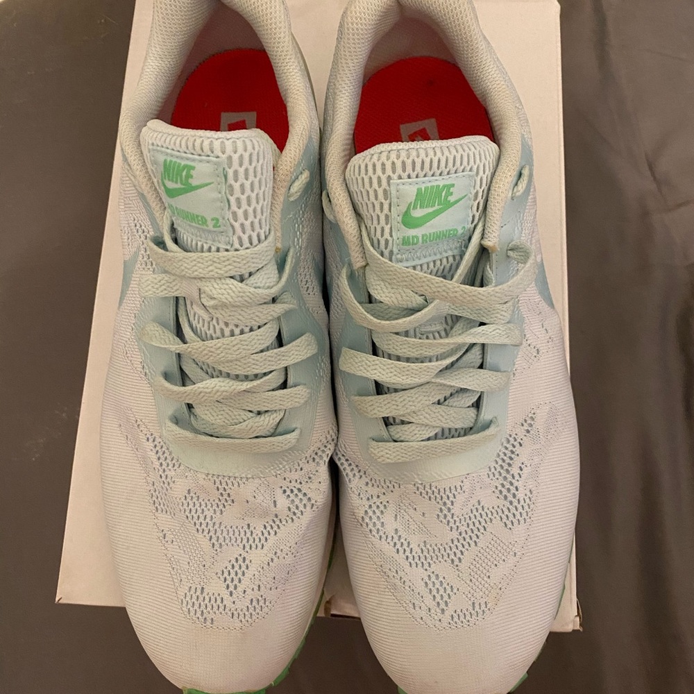 Blue Lace & Green Nike Sneakers Casual